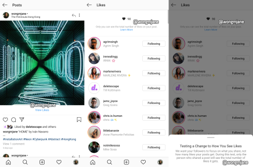 Instagram hides Like counts in leaked design prototype