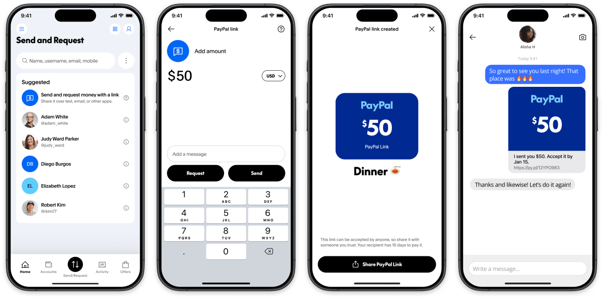 PayPal adds new one-to-one payment links that will soon support crypto