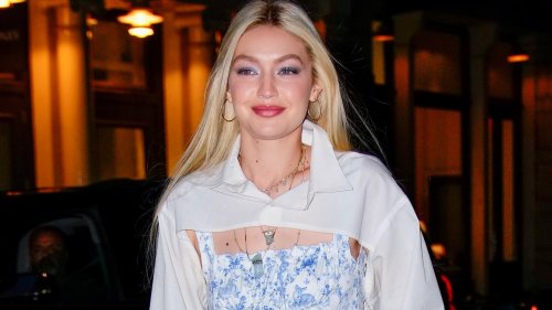 Gigi Hadid Paired Super Low-Rise Pants With a Swimsuit for a Night in the City — See Photos