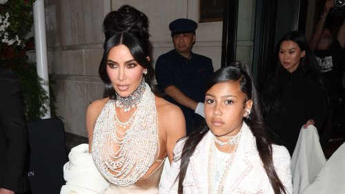 Kim Kardashian & North West Looked Like Twins in Vintage Chanel at Kourtney's Baby Shower — See Photos