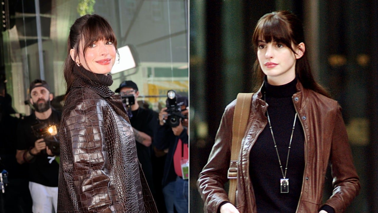 Anne Hathaway dressed like her Devil Wears Prada character while