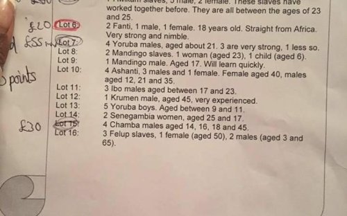 Outcry after grammar school pupils asked buy slaves with 'good breeding potential' in history class