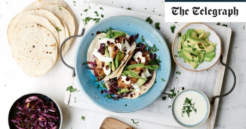 BBQ Cajun fish tacos with slaw and lime cream recipe