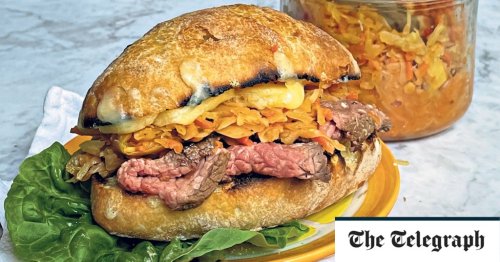 Melted cheddar roll with beef and sauerkraut recipe