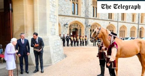 Queen appears in fine fettle to receive her gift horse ahead of Platinum Jubilee