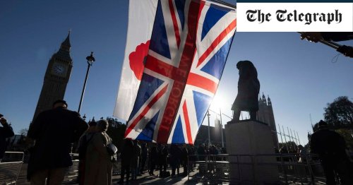Pictured: Britain marks Armistice Day as protests rage in London