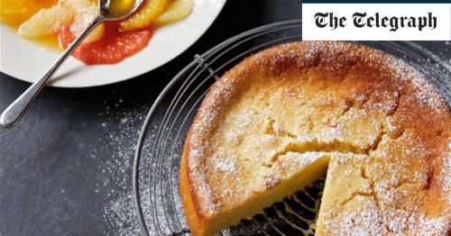 Lemon and ricotta cake with citrus fruits in lemon-thyme syrup recipe