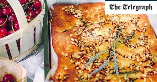 Peach, pine nut and lavender cake recipe