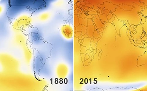 Animation: 100 years of global warming in less than a minute