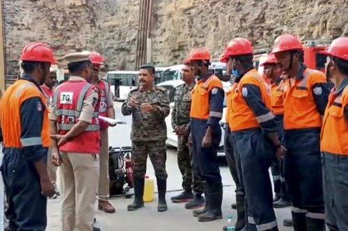 Search operation to locate seven persons trapped inside SLBC tunnel picks up pace with teams, equipment going inside