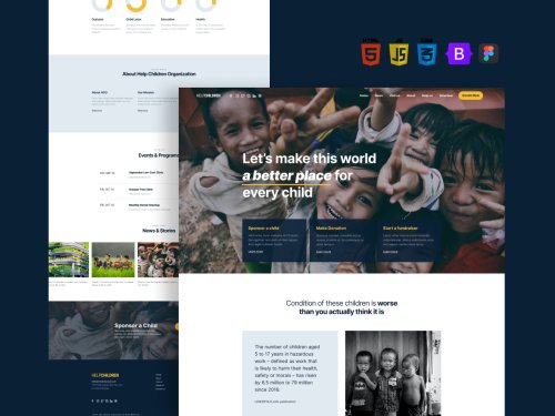 Help Children - Free Bootstrap 5 HTML Website Template for Non-profit Organizations - TemplatesJungle.com