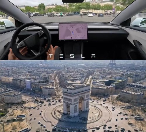 FSD conquers the Arc de Triomphe roundabout in Paris, Tesla FSD Europe approval in progress - Tesla Oracle