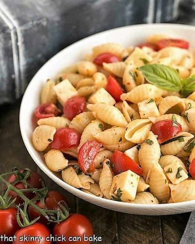 Tomato Basil Pasta Salad with Mozzarella & Fontina