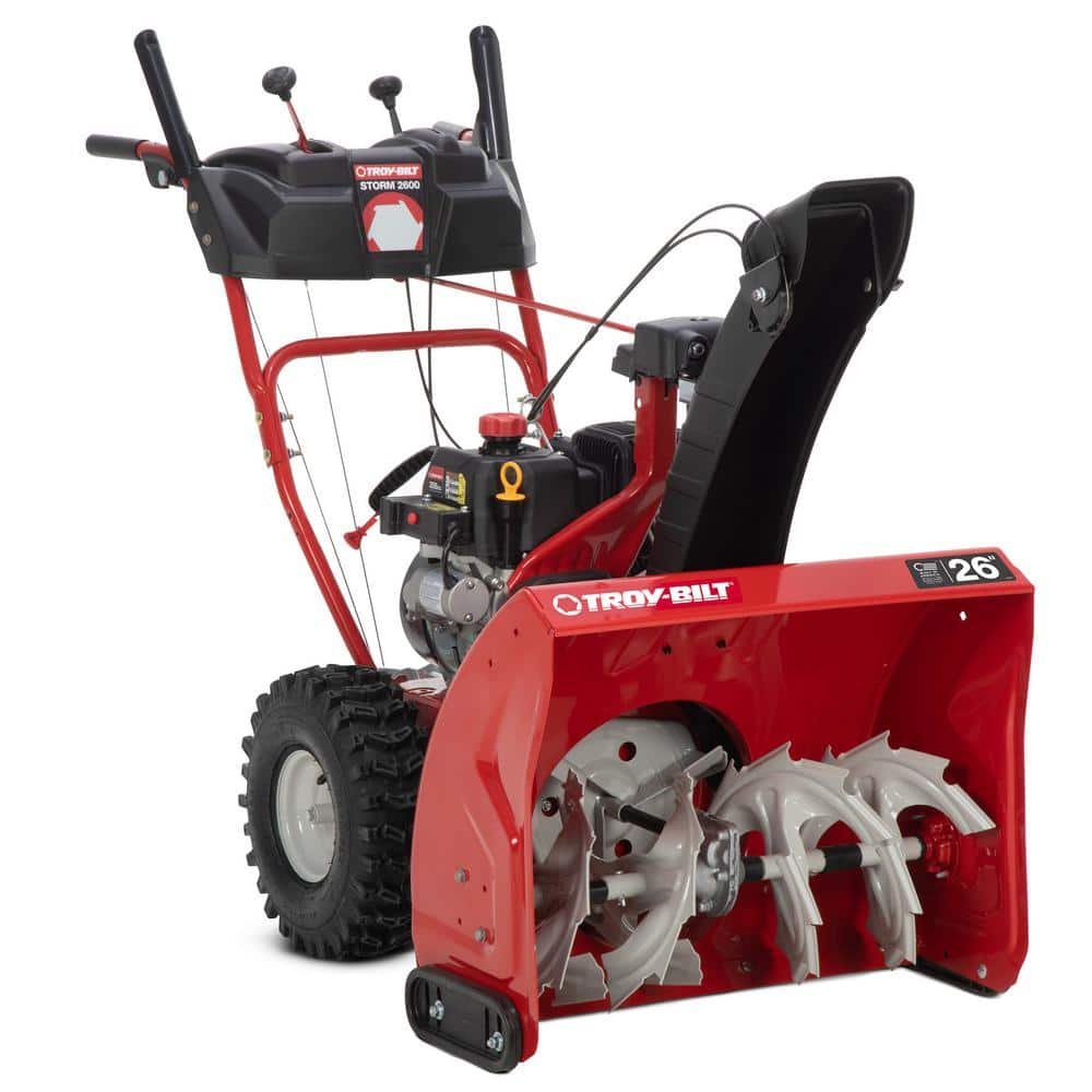 Troy-Bilt Storm 26 in. 208 cc Two- Stage Gas Snow Blower with Electric Start Self Propelled Storm 2600 - The Home Depot