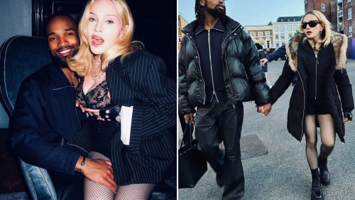 Holiday Heat Madonna, 66, grabs her boobs in sexy lace bra as she cosies up to her toyboy boyfriend, 28, in London