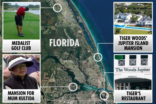 Woods lives in a £41m Florida home and practices at £100k per-year golf club
