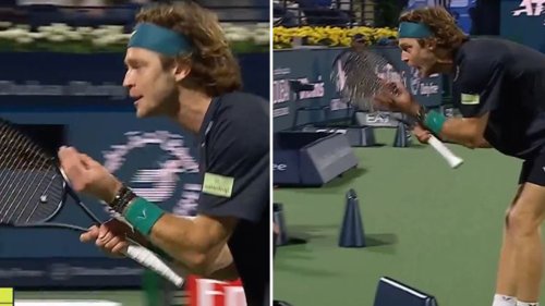LEV IT OUT Fuming Andrey Rublev disqualified from Dubai Open after screaming at line judge as even OPPONENT protests decision