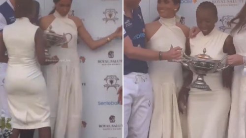 STRIKE A POSE Awkward moment Meghan Markle tells woman not to pose next to Prince Harry during photo after polo tournament