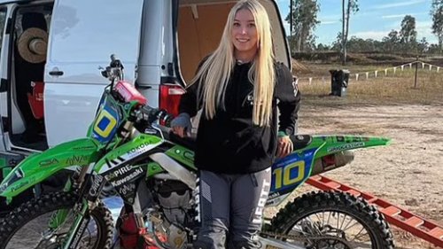 'LUCKY TO BE ALIVE' Teen motocross rider narrowly escapes death after shattering face in horror crash that saw her helmet filled with blood