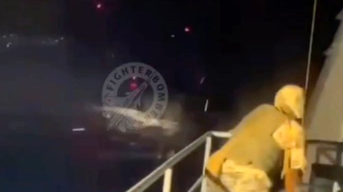 OPEN FIRE! Moment Russian sailors on Putin’s doomed £55m warship pump lead at Ukraine kamikaze drones before it’s SUNK in fireball