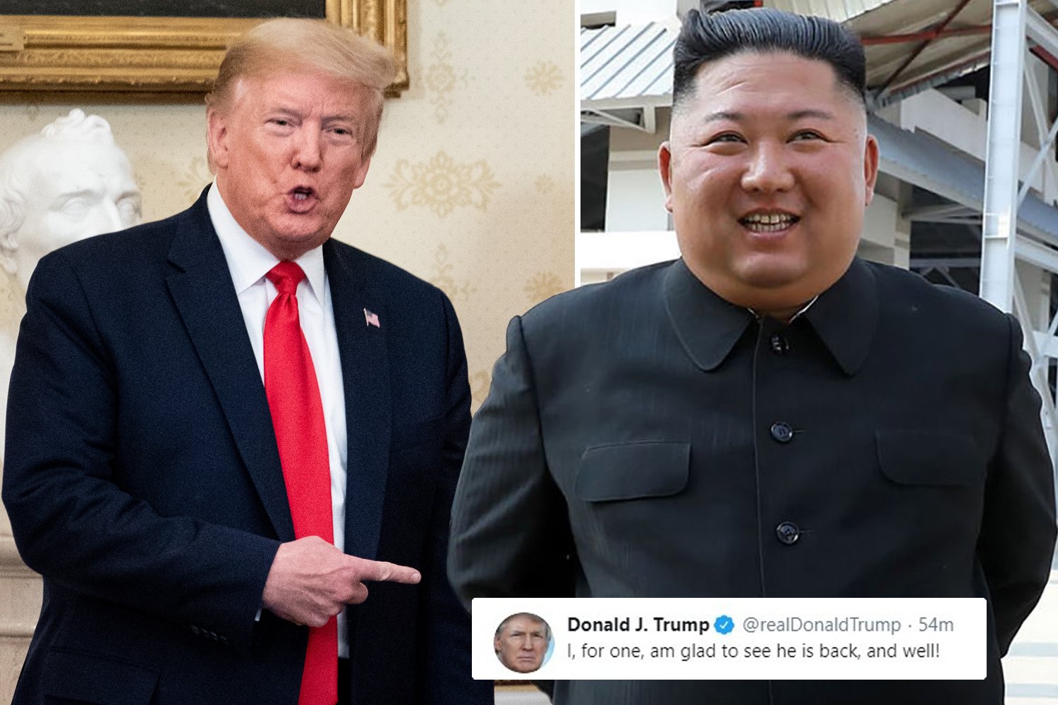 UN-BREAKABLE KIMMY Trump is ‘glad to see’ Kim Jong-un is ‘back and well’ after despot vanished for 20 days prompting rumors of his death