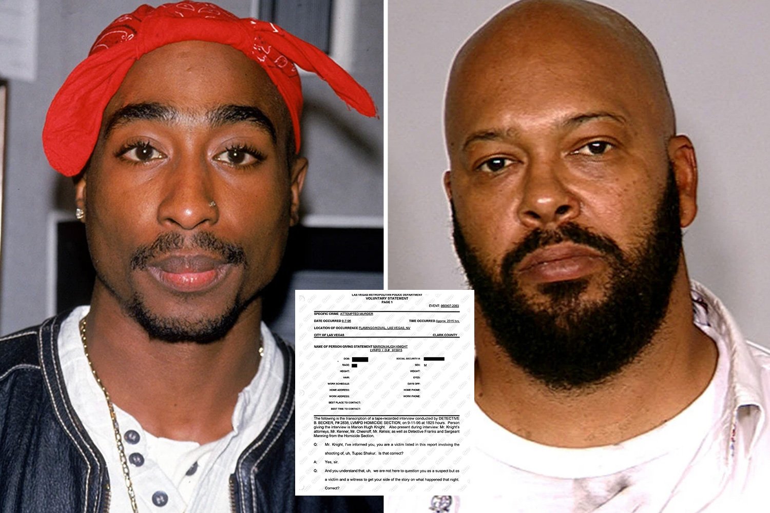 FINAL WORDS Tupac’s last words to Suge Knight were ‘You the one they shot in the head’, police files hidden for 24 years reveal