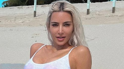 Kim Kardashian looks thinner than ever in just a bra and short shorts in shocking new pic with makeup artist pal Ariel