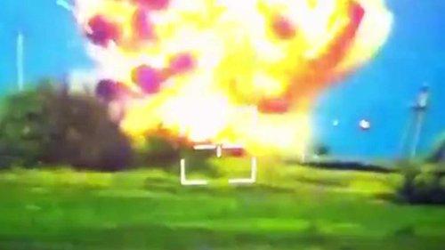 Moment Ukrainian troops blow up horrifying Russian ‘vacuum bomb’ launcher