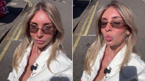 Blue murder Bonnie Blue defies Premier League stadium ban despite being escorted out after offer to give fans ‘good time’
