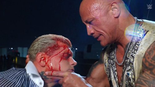 BLOODBATH ‘That was pure cinema’ gasp WWE fans after The Rock brutally destroys Cody Rhodes in shock Raw appearance