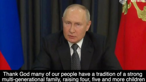 MEAT FOR WAR Putin’s ‘Handmaid’s Tale’ dream laid bare as he says women having 8 kids ‘should be the NORM’ after ‘baby factory’ plot