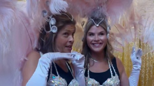 SWEET TREAT Today’s Jenna Bush Hager pops out of giant cake in bedazzled bra as Hoda Kotb joins in same outfit for New Orleans trip