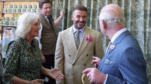 SHOW OF UNITY David Beckham steps out with King & Queen days after Harry and Meghan’s secret mansion summit with Brooklyn