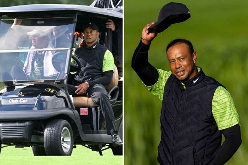 Woods a huge doubt for The Open as hobbling legend forced to use golf buggy