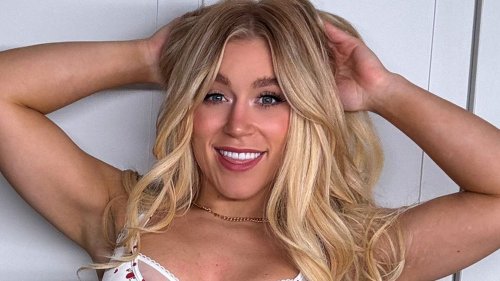 RED ALERT Elle Brooke strips to racy lingerie and leather boots to show off her F1 team colours as fans say ‘smoking hot’
