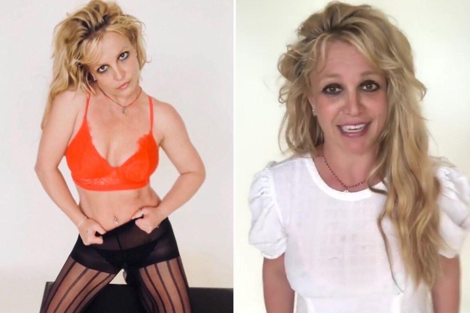 'r u ok?' Britney Spears poses in lace bra and tights after claiming summer has been ‘so much fun’ despite legal battles with dad
