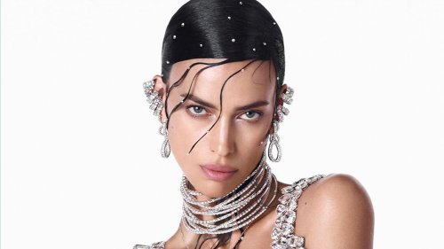 SHINE BRIGHT Irina Shayk poses in crystal bra and shows off bold new hair for Swarovski ad as fans say her beauty is ‘unreal’