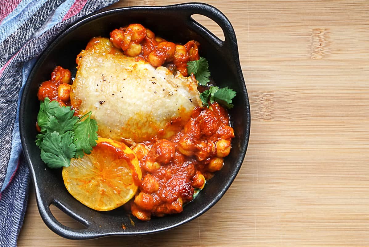 Easy Moroccan Harissa Chicken With Chickpeas