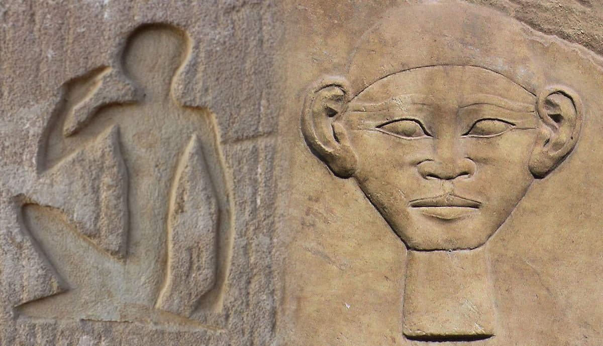 12 Egyptian Hieroglyphs of People and Their Body Parts