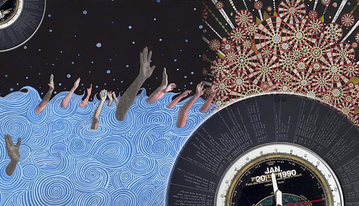 How Fred Tomaselli Combines Cosmic Theory, Daily News, & Psychedelics