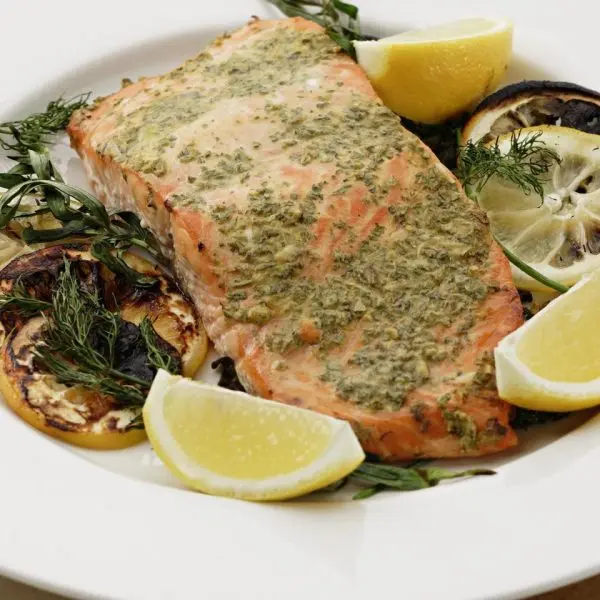 Grilled Salmon With Mustard and Herbs