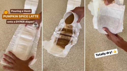 Video shows ultra-absorbent, ‘plant-based’ diapers cleaning up an entire Pumpkin Spice Latte