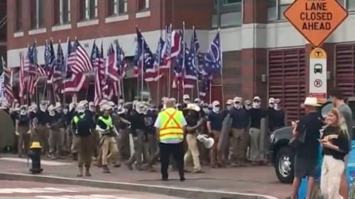 White Supremacist Patriot Front Members March Through Boston