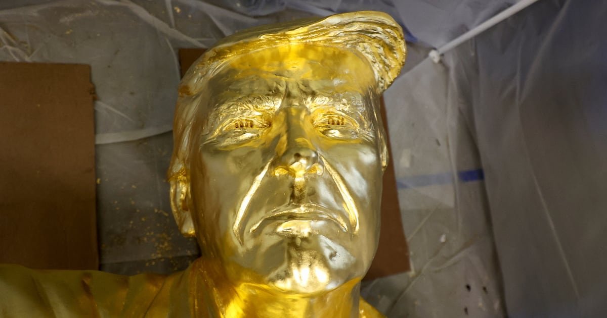 Giant Gold Trump Statue Held Hostage in Fight Over Cash