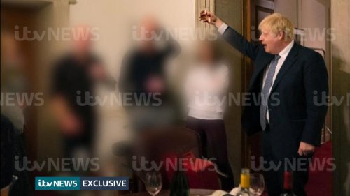 Leaked Photos Show Boris Johnson Drinking During Lockdown Party