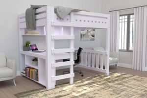 How to build a DIY Queen Size Loft Bed with a Desk