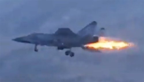Wingman Films Burning Russian MiG-31 Foxhound’s Final Moments