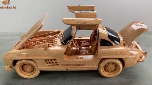 This Wooden Mercedes-Benz 300 SL Gullwing is Amazingly Detailed