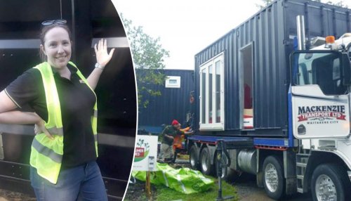 Lady spends over $81K to transform shipping container into award-winning tiny cozy home