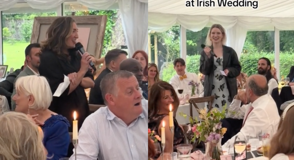 Bridesmaids 'argue' throughout wedding speech but guests miss the point